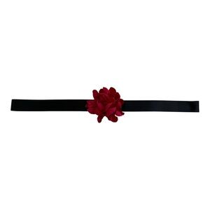 Red Satin Flower Sash Belt - Size XL